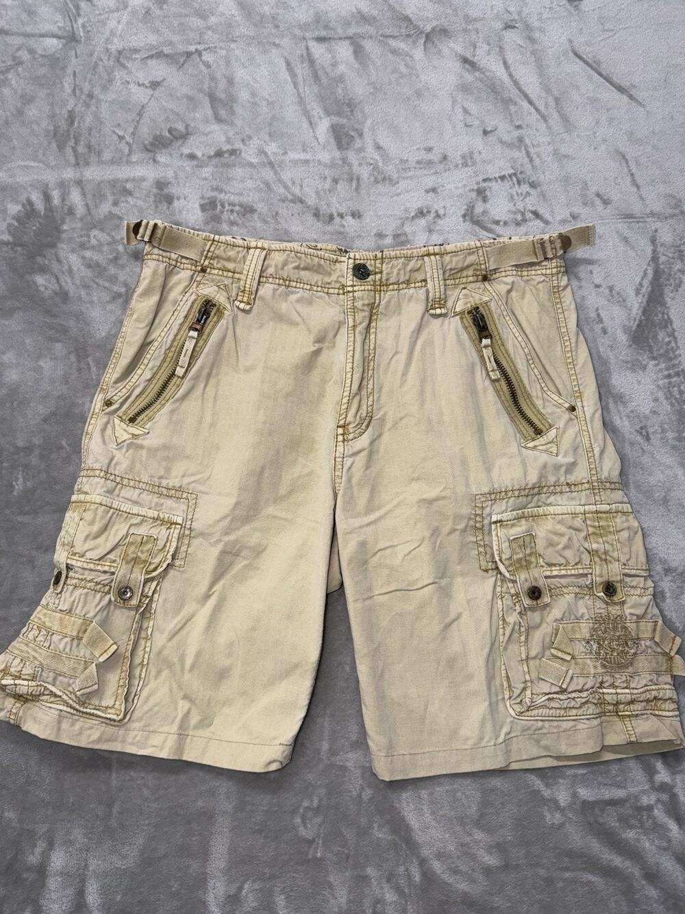 Jet Lag Mens Cargo Shorts Men’s Size 36 Khaki Baggy Organic Sanforized Utility